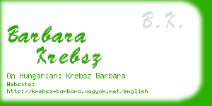 barbara krebsz business card